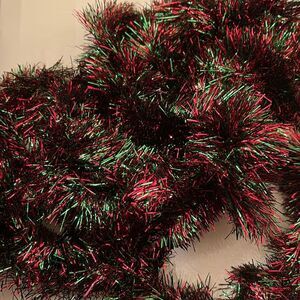 7 strings 15’ vintage red and green feather tinsel garland